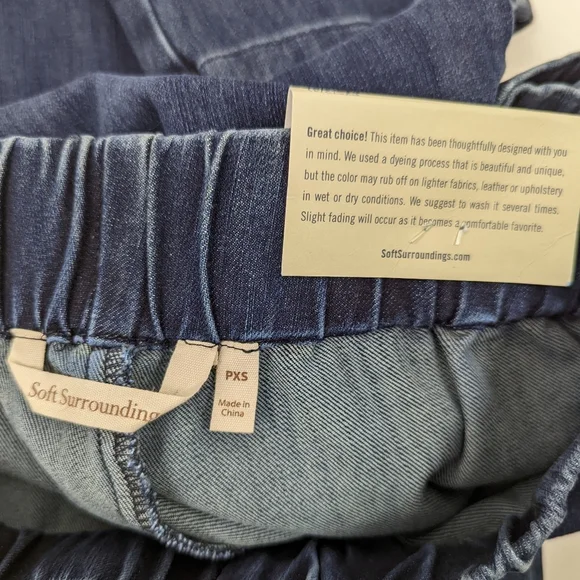 Soft Surroundings Metro Denim Jean Leggings NWT Womens Petite XS Dark Wash - Picture 11 of 11